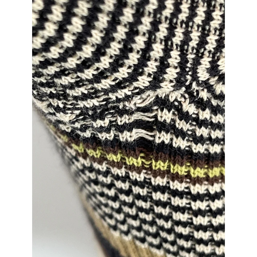 Y2k J. Crew Cardigan Sweater Medium Brown V‎ Neck Button Striped Office Siren